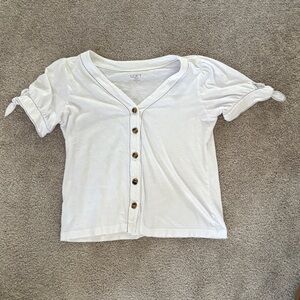 LOFT White Button-Down Top